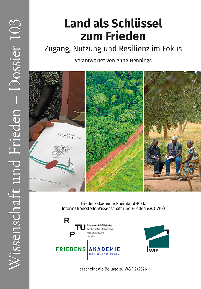 Titel Dossier 103 Titelseite des Dossier 103: Land als Schlüssel zum Frieden