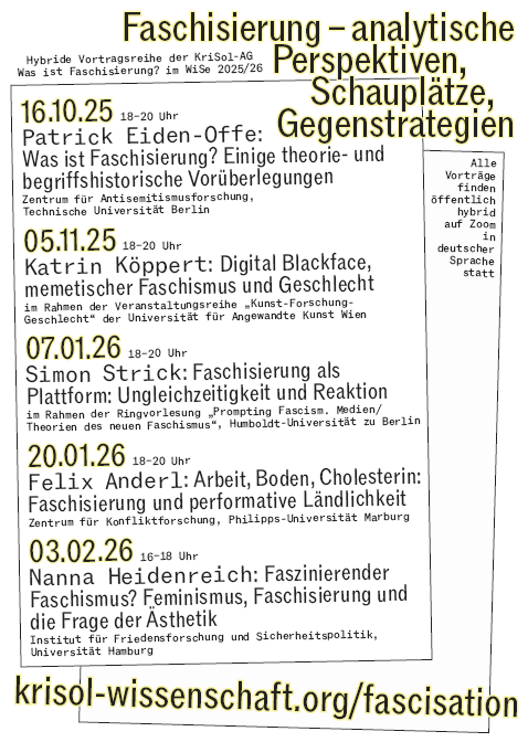 Plakat mit Terminen zur Ringvorlesung